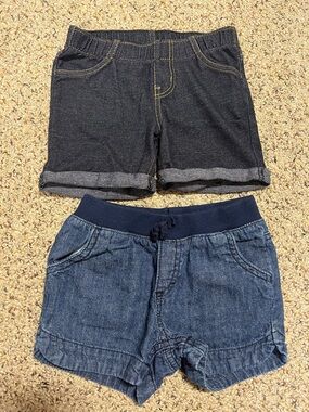 🍀6/$20 Cherokee and cat&jack Kids Denim Shorts Duo - Dark Blue & Light Blue